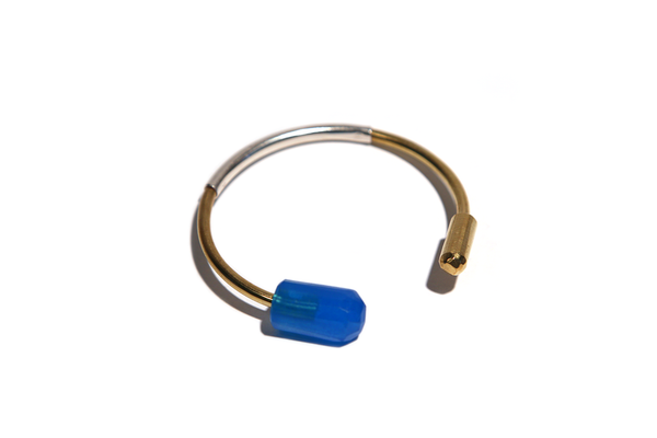 Soft Blue Resin Open Cuff