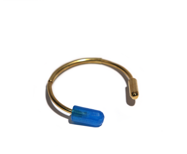 Soft Blue Resin Open Cuff